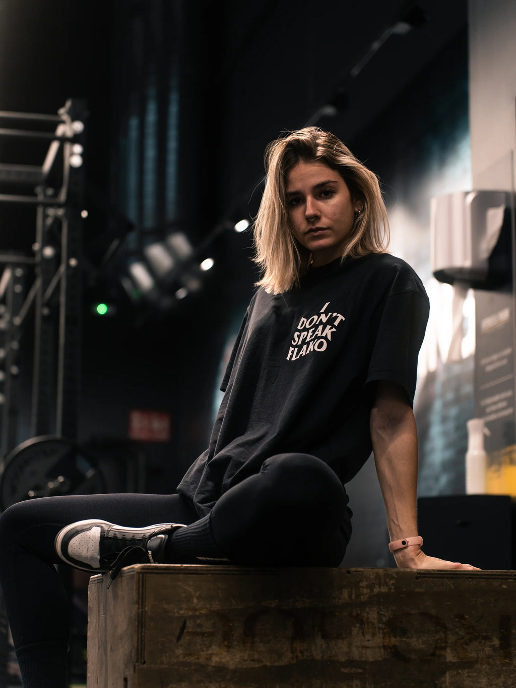 "DONT SPEAK FLAKO" Training Oversized Shirt