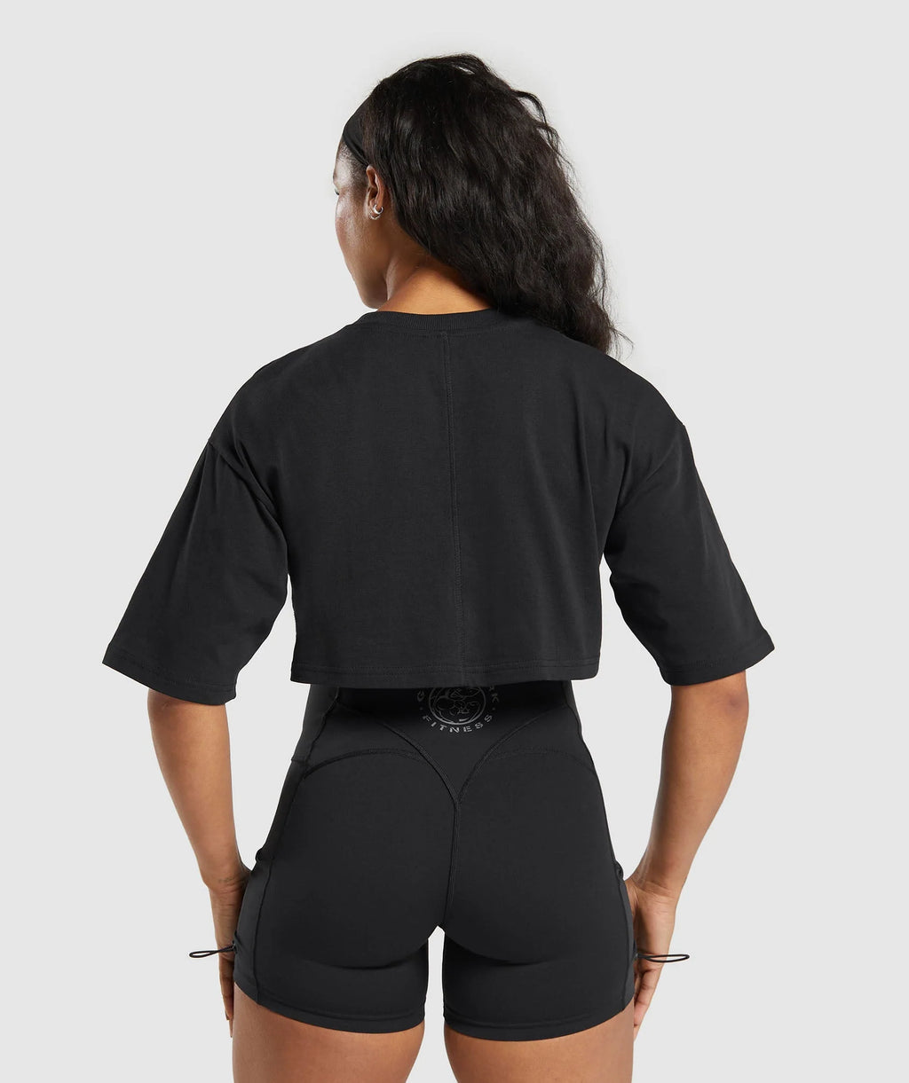 "BASIC SHARK" Oversized crop