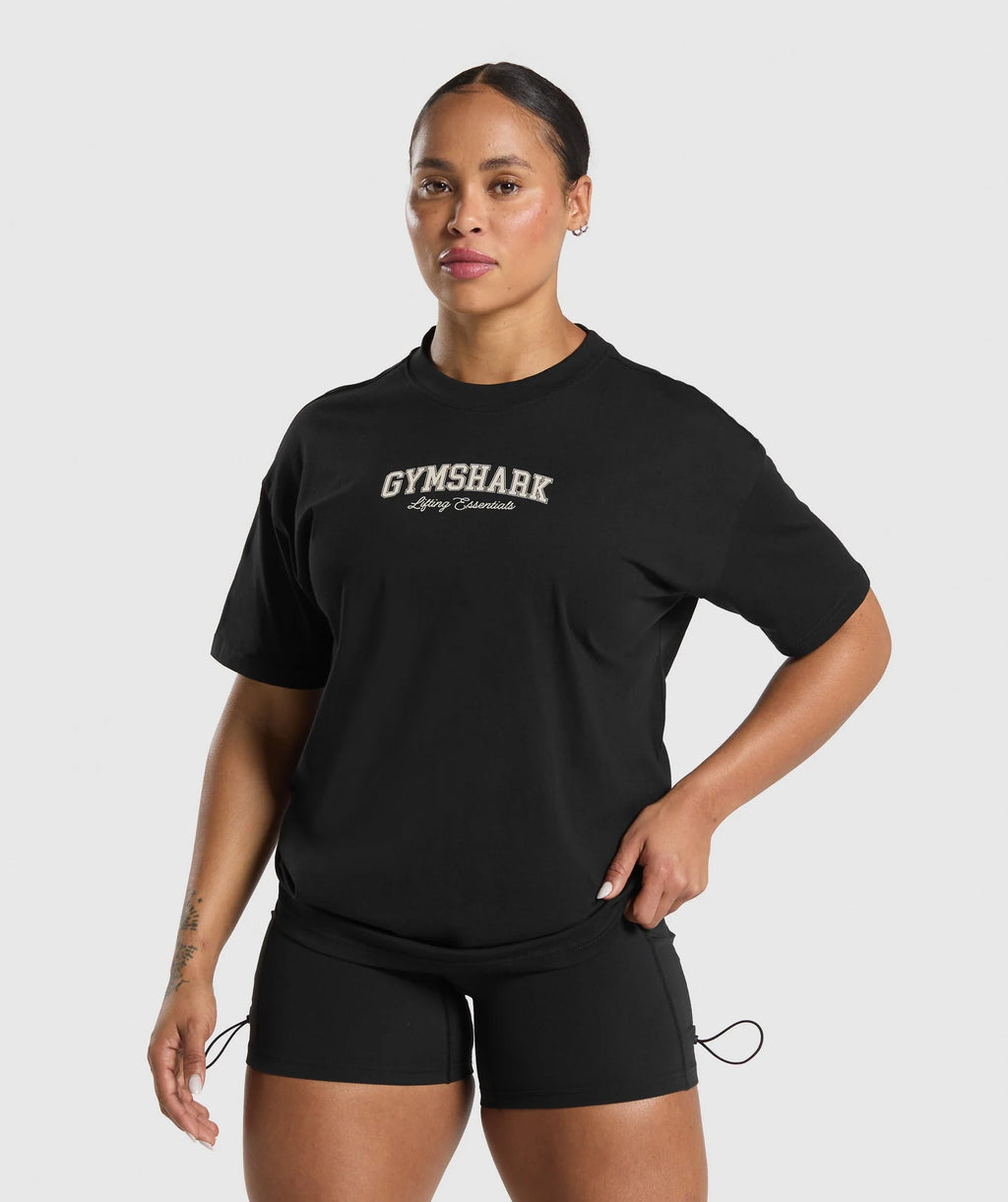 "LIFTING SHARK" Oversized training shirt