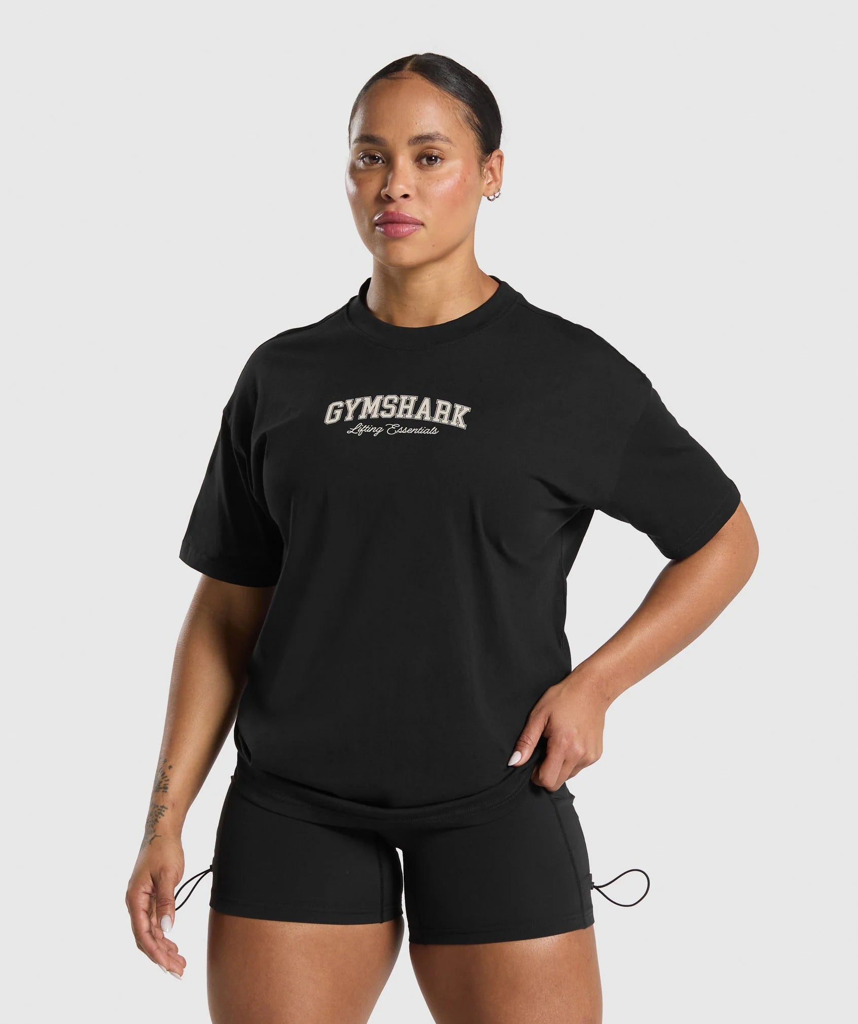"LIFTING SHARK" Oversized training shirt