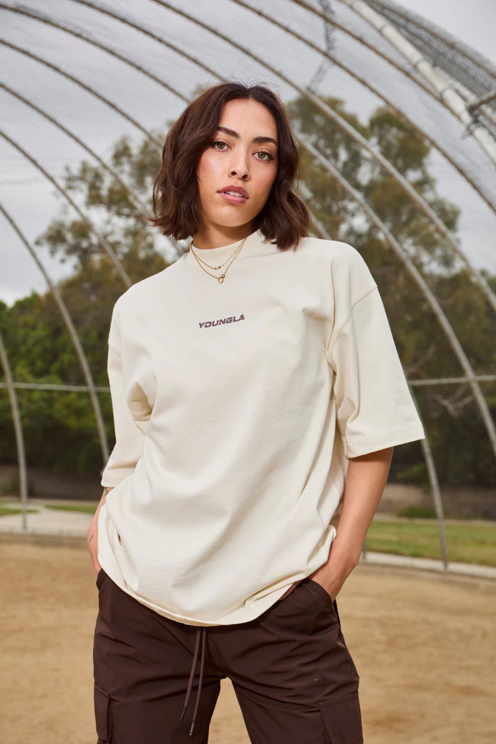 "DIGITAL YOUNGLA" Oversized training shirt