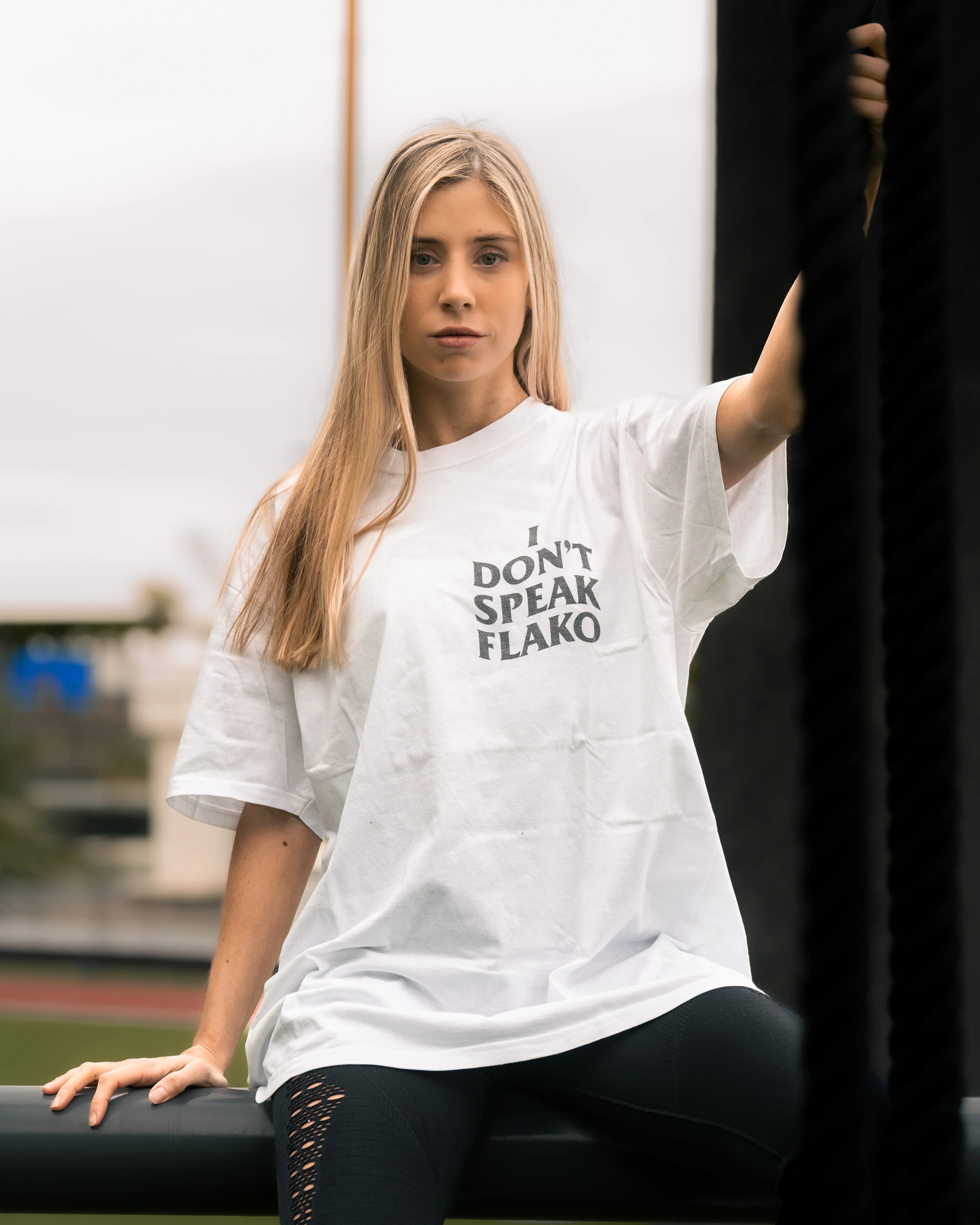 "DONT SPEAK FLAKO" Training Oversized Shirt